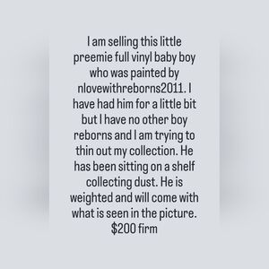 Reborn preemie size doll